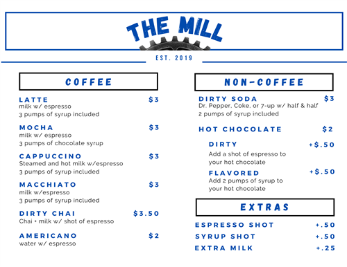 Menu page 1